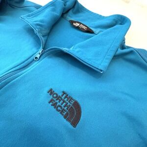 The North Face Pullover Men Medium Aqua 1/4 Zip Long Sleeve Outdoor Hiking Layer